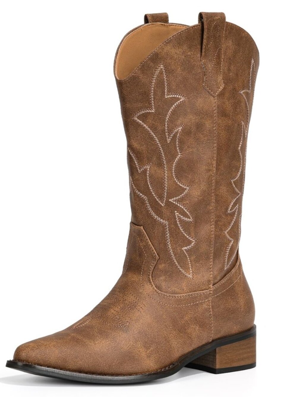 Cowboy Boots for Women Western Cowgirl Boots Mid Calf Pointed Toe Boot